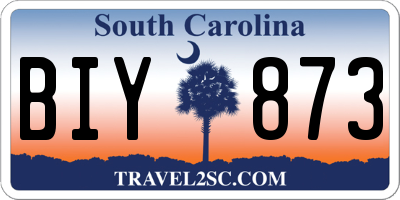SC license plate BIY873