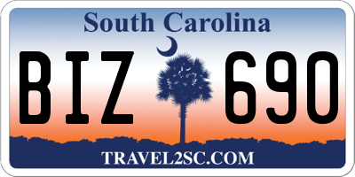 SC license plate BIZ690