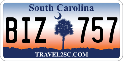 SC license plate BIZ757