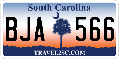 SC license plate BJA566