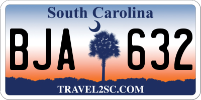 SC license plate BJA632