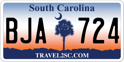 SC license plate BJA724