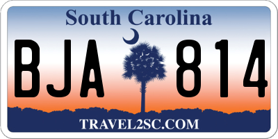 SC license plate BJA814