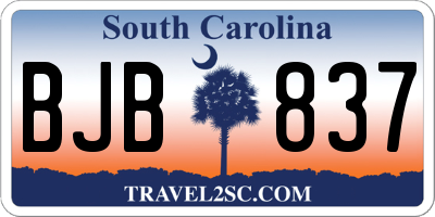 SC license plate BJB837