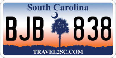 SC license plate BJB838