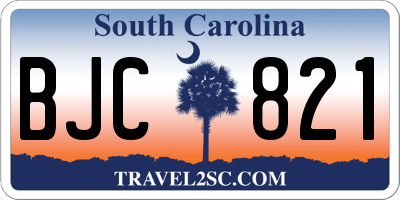 SC license plate BJC821