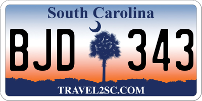 SC license plate BJD343