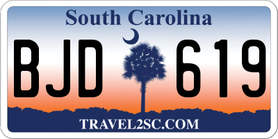SC license plate BJD619