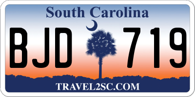 SC license plate BJD719