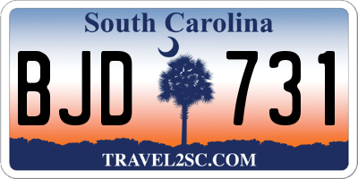 SC license plate BJD731