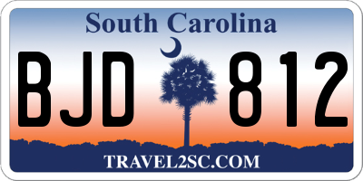 SC license plate BJD812