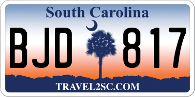 SC license plate BJD817
