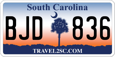 SC license plate BJD836