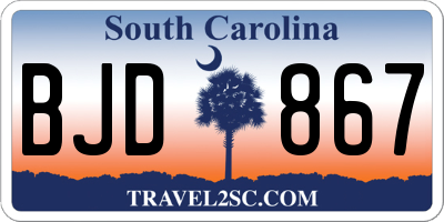 SC license plate BJD867