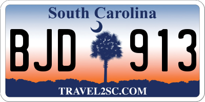 SC license plate BJD913