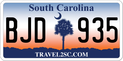 SC license plate BJD935