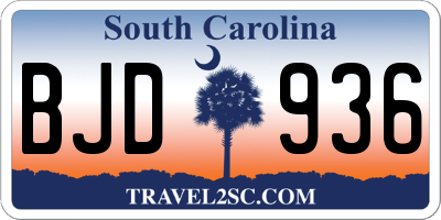 SC license plate BJD936