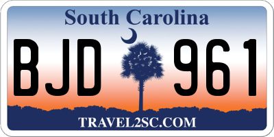 SC license plate BJD961