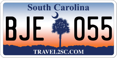 SC license plate BJE055