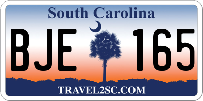 SC license plate BJE165