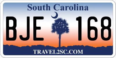 SC license plate BJE168