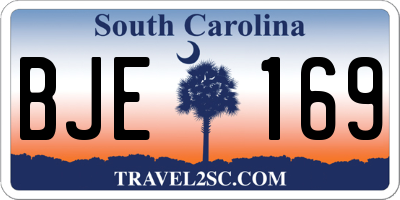 SC license plate BJE169