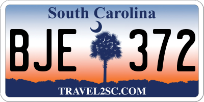 SC license plate BJE372