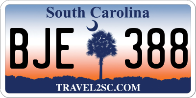 SC license plate BJE388
