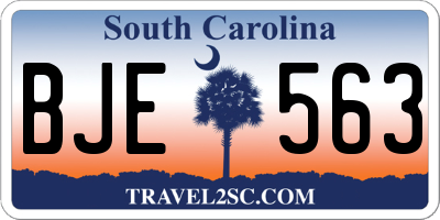 SC license plate BJE563