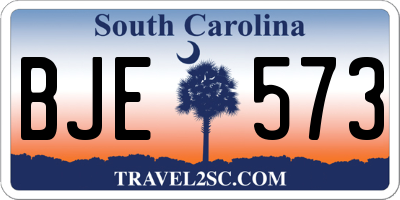 SC license plate BJE573