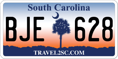 SC license plate BJE628