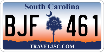 SC license plate BJF461
