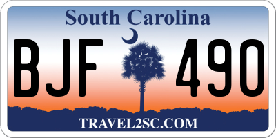 SC license plate BJF490