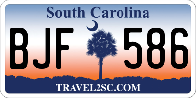 SC license plate BJF586