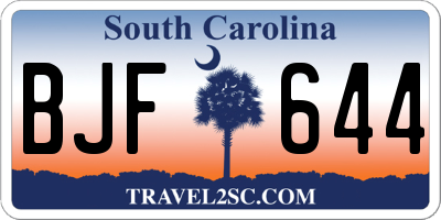 SC license plate BJF644