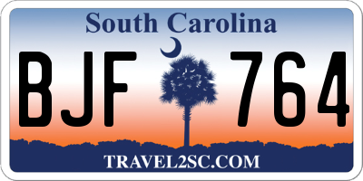 SC license plate BJF764