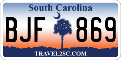 SC license plate BJF869