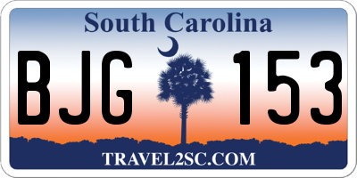 SC license plate BJG153
