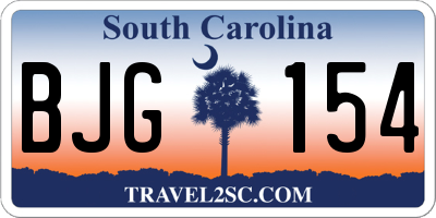 SC license plate BJG154