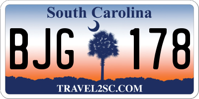 SC license plate BJG178