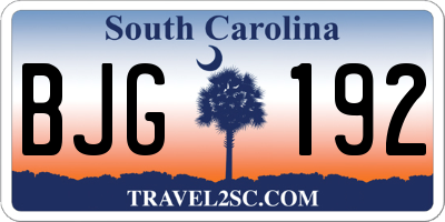 SC license plate BJG192
