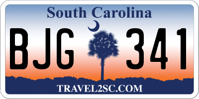 SC license plate BJG341