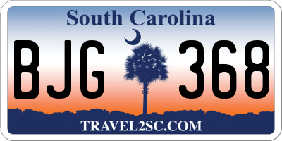 SC license plate BJG368