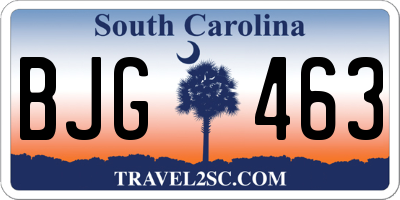 SC license plate BJG463
