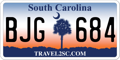 SC license plate BJG684