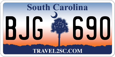 SC license plate BJG690