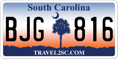 SC license plate BJG816