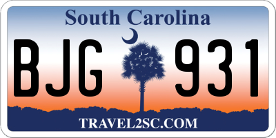 SC license plate BJG931