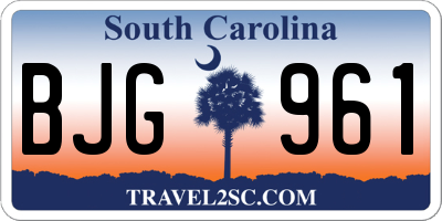 SC license plate BJG961