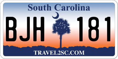SC license plate BJH181